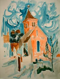 peinture : L'église de Cheuge n°14