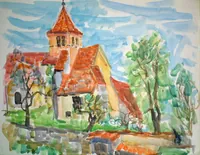 peinture : L'église de Cheuge n°33