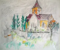 peinture : L'église de Cheuge n°50