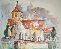 peinture : L'église de Cheuge n°76