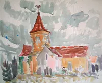 peinture : L'église de Cheuge n°77