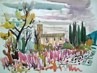 peinture : Eglise en provence n°2