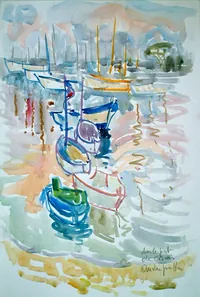 peinture : Cannes. Sur le port n°2.