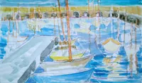 peinture : Antibes. Le vieux port n°1.