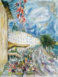 peinture : Cannes. La croisette n°6.