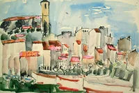 peinture : Cannes. Le port n°3.