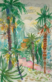 peinture : Cannes. Les palmiers n°3
