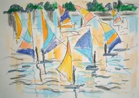 peinture : Le lac d'Enghein n°2