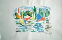 peinture : Le lac d'Enghein n°8