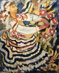 peinture : Hongrie n°2 . Danseuse
