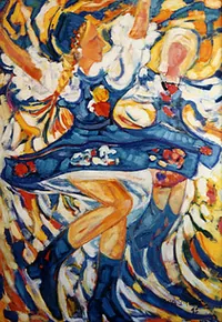 peinture : Pologne n°8 .Danseuse