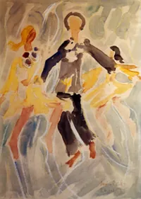 peinture : Israël n°1. Danseurs