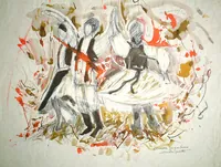 peinture : Yougoslavie n°27. Danseurs