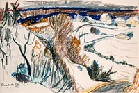 peinture : Neige en Bourgogne