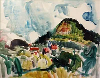 peinture : Le Mont Afrique n°1
