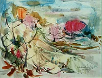 peinture : Arbres du verger