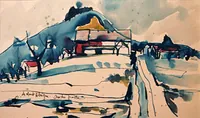 peinture : Le mont Afrique n°5