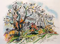 peinture : Automne au colombier n°2