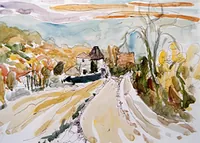 peinture : L'entrée du Colombier n°1