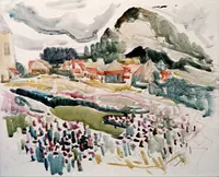 peinture : Le village n°6
