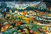 peinture : Le village n°7