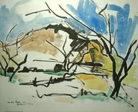 peinture : Flavignerot, l'hiver