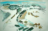 peinture : Neige à Flavignerot n°3