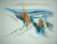 peinture : Neige à Flavignerot n°5