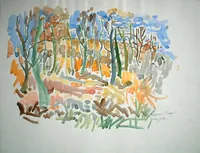 peinture : Automne à Flavignerot n°2