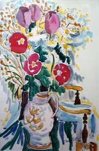 peinture : Bouquet au vase n°1