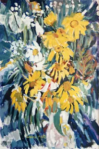 peinture : Fleurs jaunes