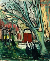 peinture : Religieuses à l'église