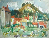peinture : Village de Bourgogne n°2