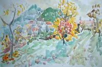 peinture : Automne à Vergy