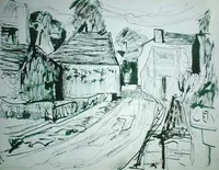 peinture : Village des Hautes Côtes n°2