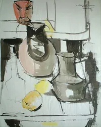 peinture : Nature morte au masque