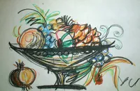 peinture : La coupe de fruits