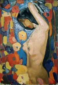 peinture : Nu aux fleurs n°1