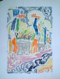 peinture : Champs Elysées n°03. Paris