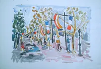 peinture : Champs Elysées n°14. Paris