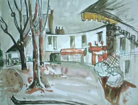 peinture : Place Falguière n°2. Paris