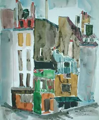 peinture : Rue St Julien le Pauvre. Paris