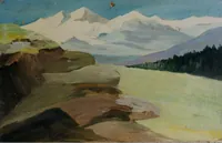 peinture : Printemps en haute montagne