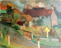 peinture : L'entrée du village