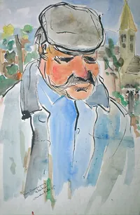peinture : Etude vieux bourguignon
