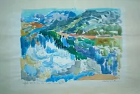 peinture : Reflets sur le lac de S.P.
