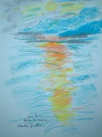 peinture : Lever de soleil sur le lac