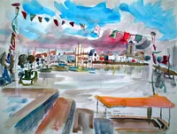 peinture : La Rochelle. Promenade en mer