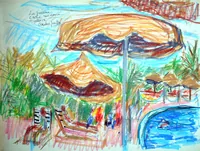 peinture : Autour de la piscine