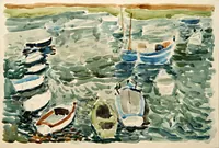 peinture : Roscoff. Les barques